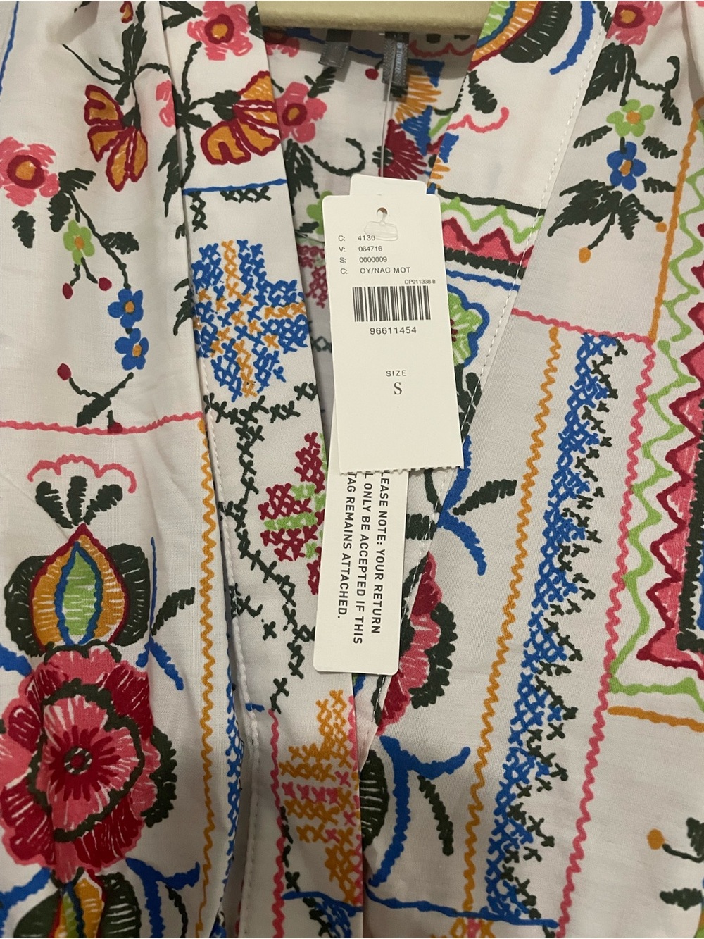 Anthropologie The Somerset Maxi Dress White Floral and Tile Print - Picture 3 of 6